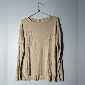 LETT Beige Long Sleeve Top Size Small